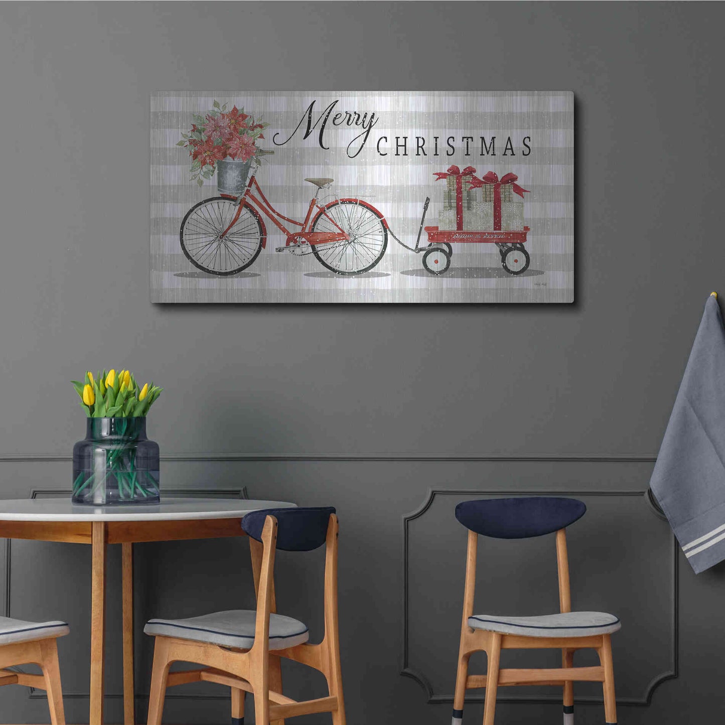 Luxe Metal Art 'Christmas Delivery II' by Cindy Jacobs, Metal Wall Art,48x24