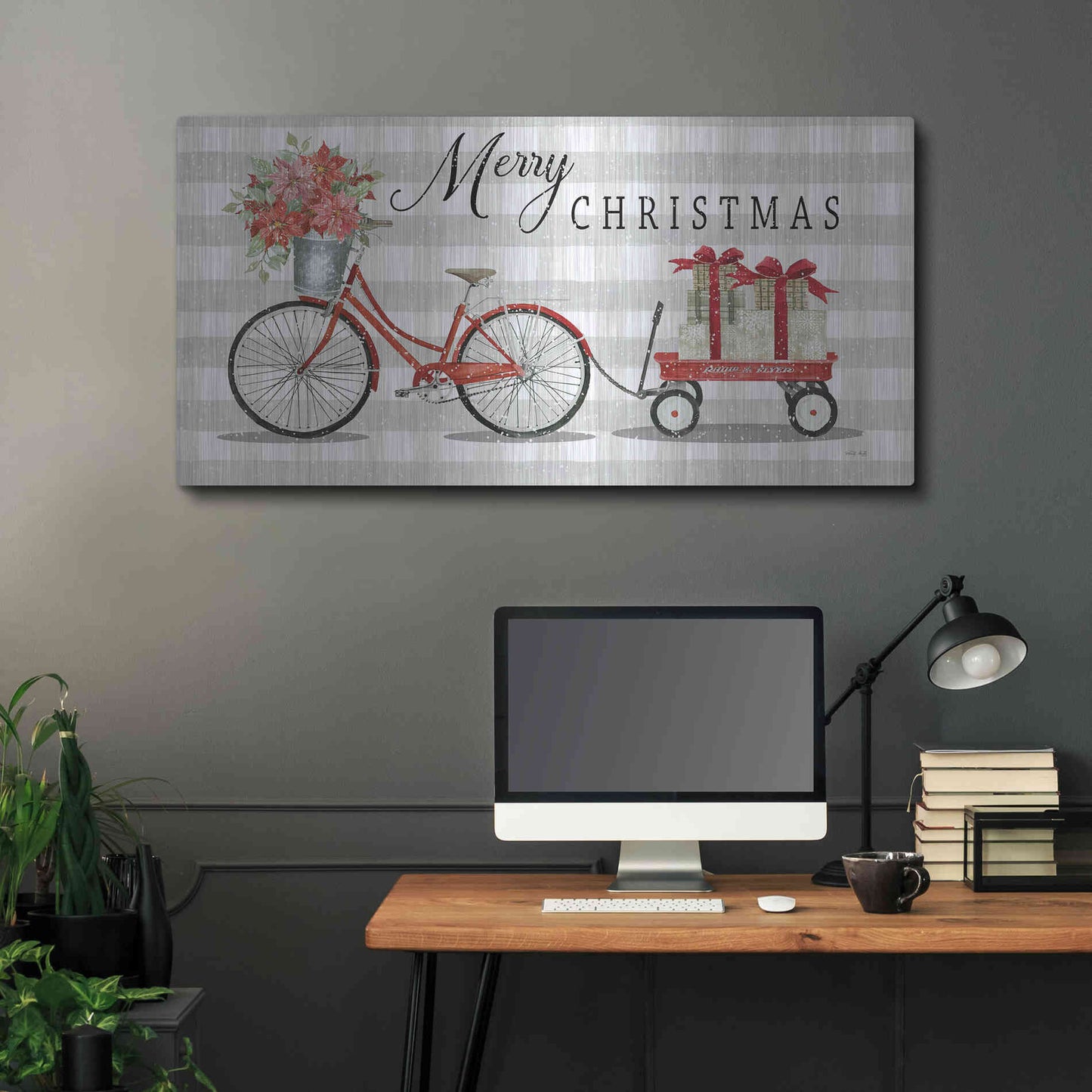 Luxe Metal Art 'Christmas Delivery II' by Cindy Jacobs, Metal Wall Art,48x24