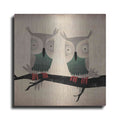 Luxe Metal Art 'Tan Owls Square' by Ryan Fowler, Metal Wall Art