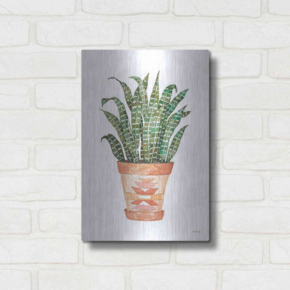 Luxe Metal Art 'Aztec Pot III' by Cindy Jacobs, Metal Wall Art,12x16