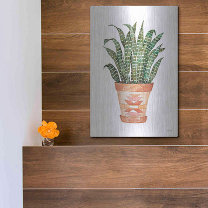 Luxe Metal Art 'Aztec Pot III' by Cindy Jacobs, Metal Wall Art,12x16