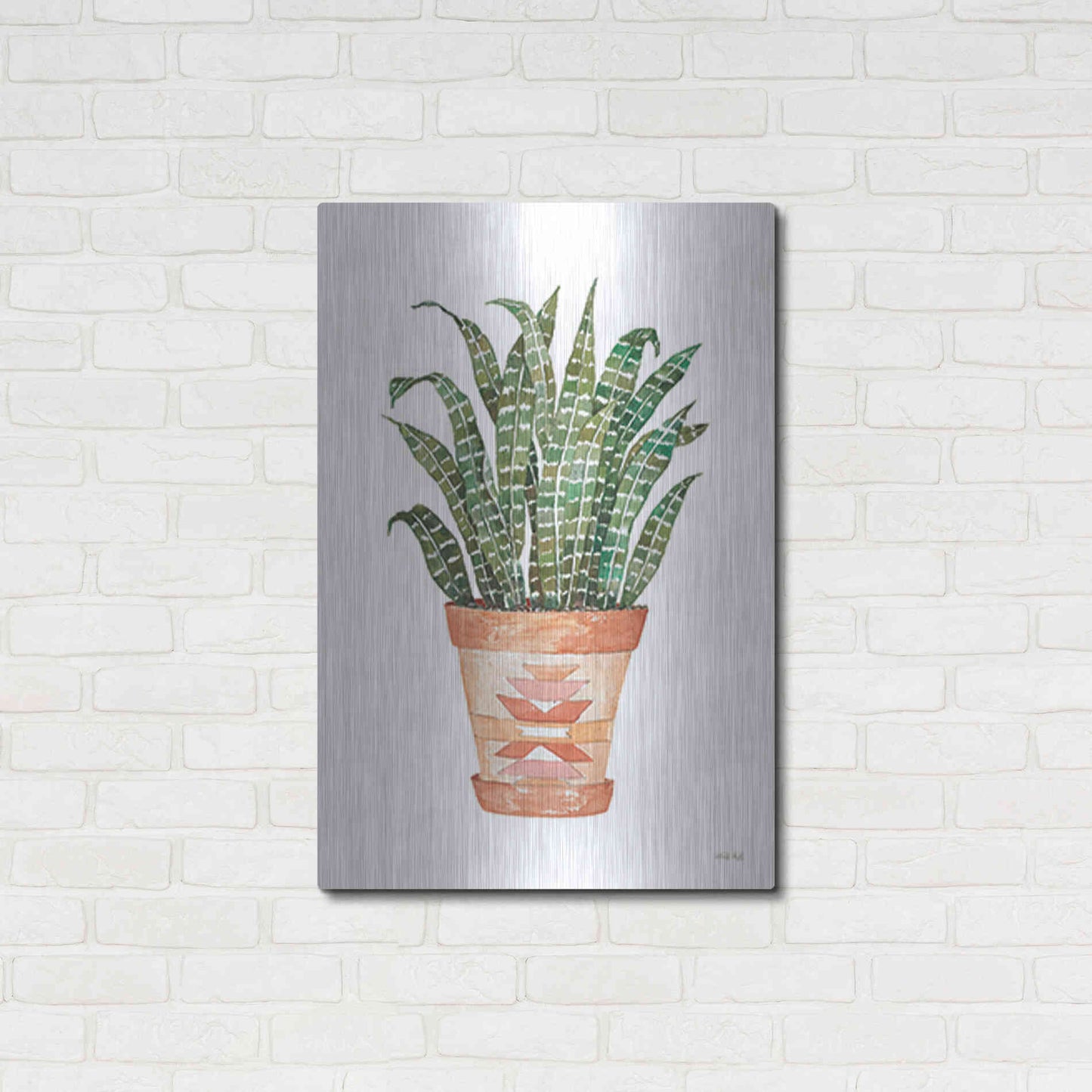 Luxe Metal Art 'Aztec Pot III' by Cindy Jacobs, Metal Wall Art,24x36