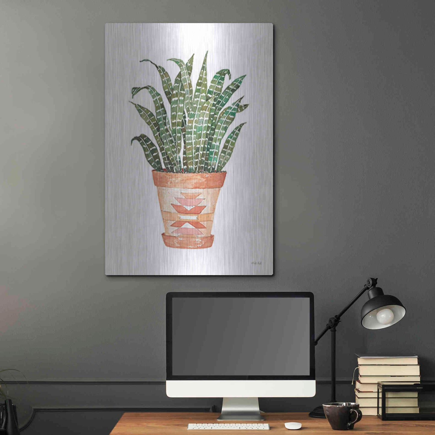 Luxe Metal Art 'Aztec Pot III' by Cindy Jacobs, Metal Wall Art,24x36