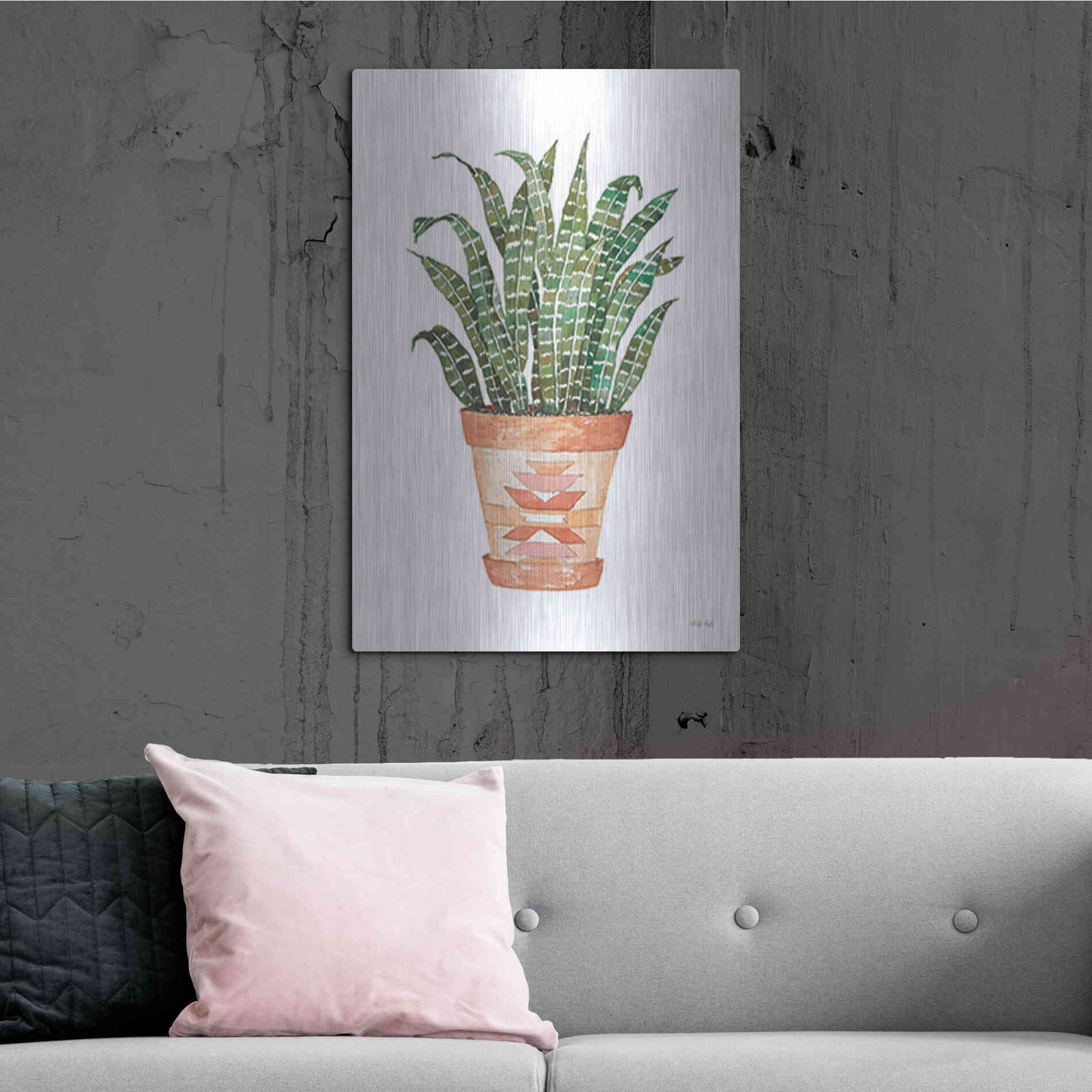 Luxe Metal Art 'Aztec Pot III' by Cindy Jacobs, Metal Wall Art,24x36