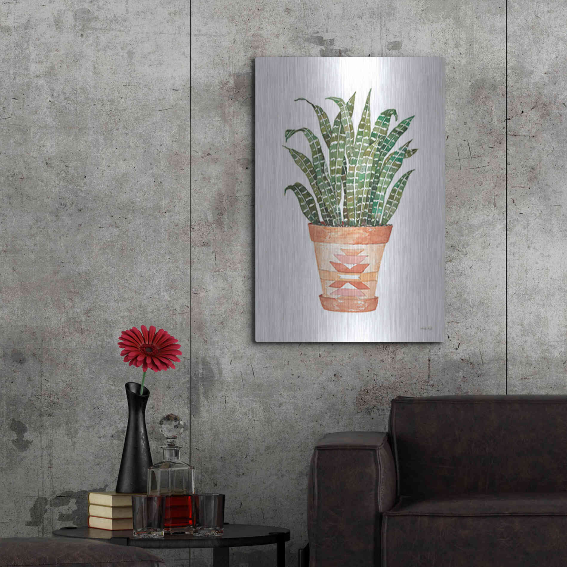 Luxe Metal Art 'Aztec Pot III' by Cindy Jacobs, Metal Wall Art,24x36