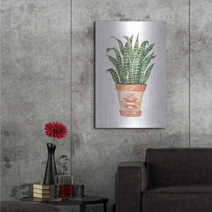Luxe Metal Art 'Aztec Pot III' by Cindy Jacobs, Metal Wall Art,24x36