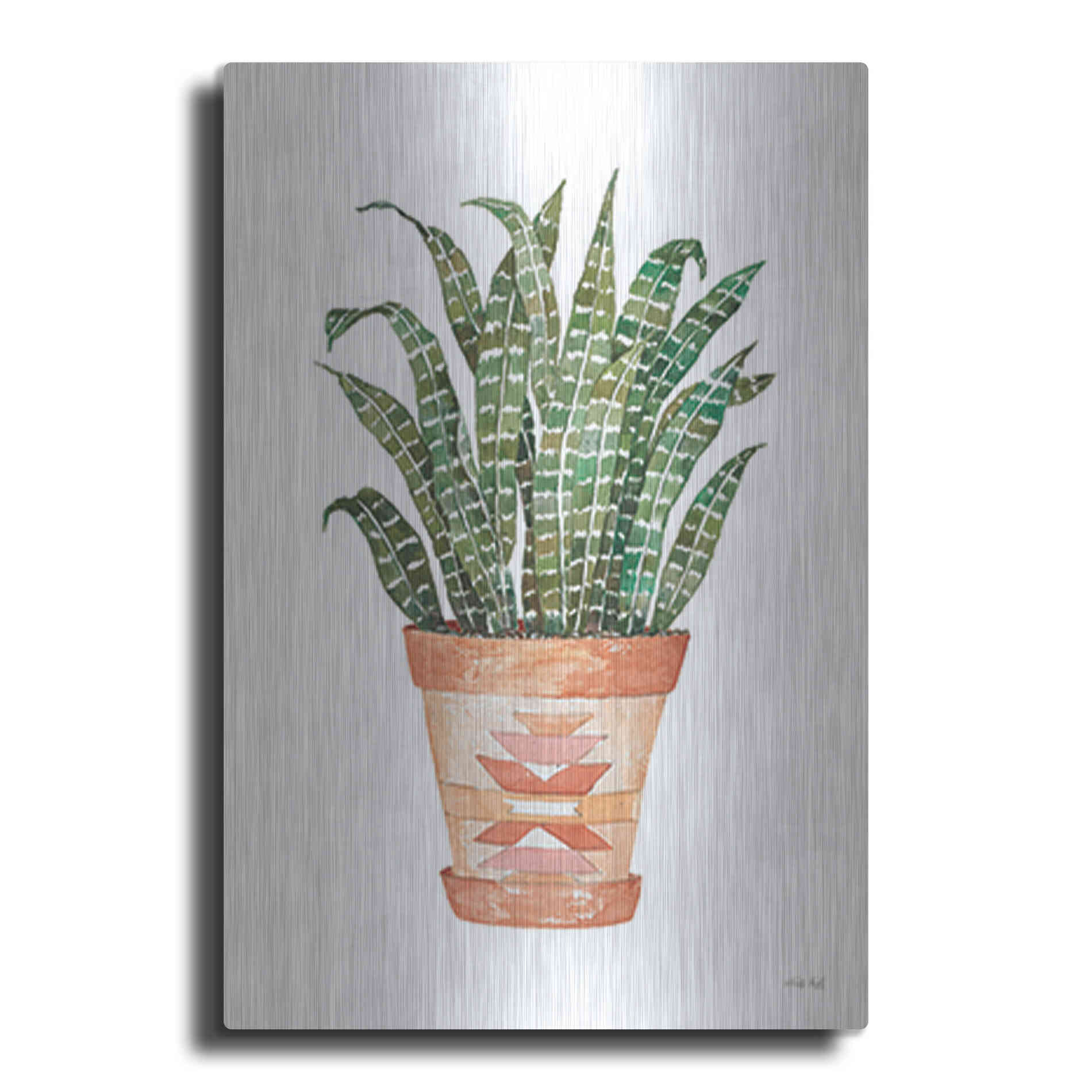 Luxe Metal Art 'Aztec Pot III' by Cindy Jacobs, Metal Wall Art
