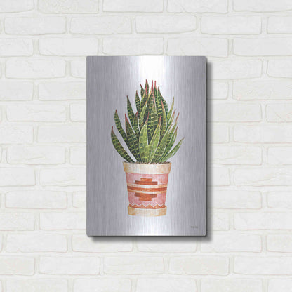 Luxe Metal Art 'Aztec Pot IV' by Cindy Jacobs, Metal Wall Art,16x24