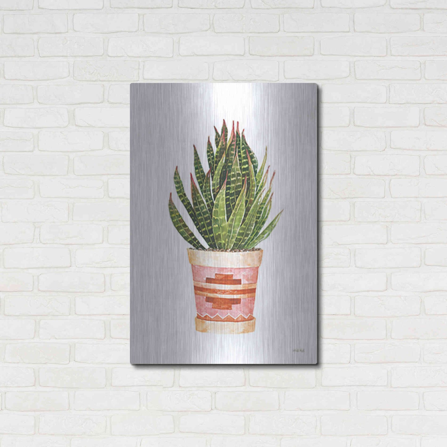 Luxe Metal Art 'Aztec Pot IV' by Cindy Jacobs, Metal Wall Art,24x36