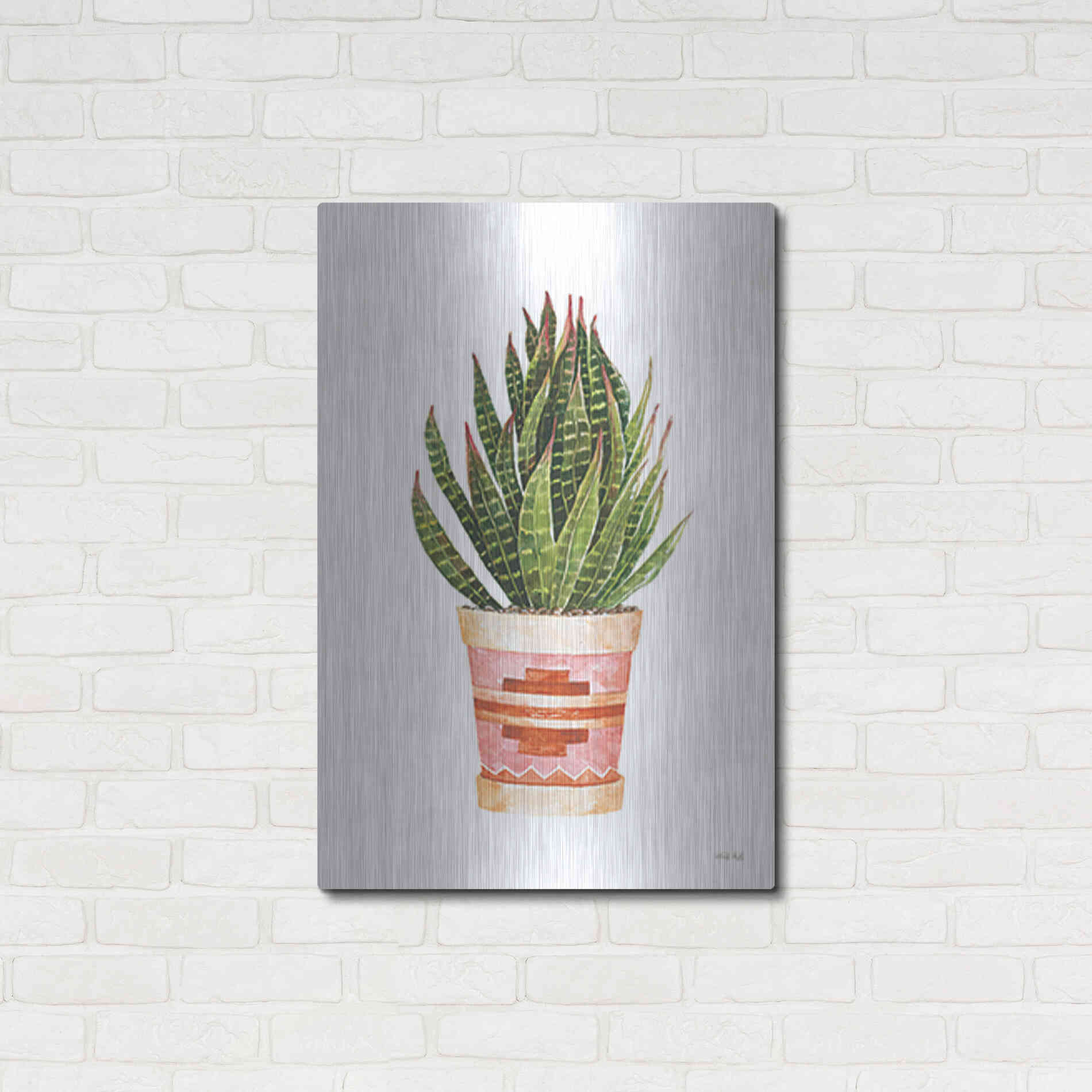 Luxe Metal Art 'Aztec Pot IV' by Cindy Jacobs, Metal Wall Art,24x36