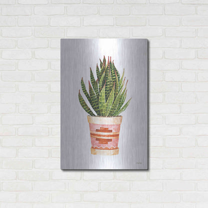 Luxe Metal Art 'Aztec Pot IV' by Cindy Jacobs, Metal Wall Art,24x36