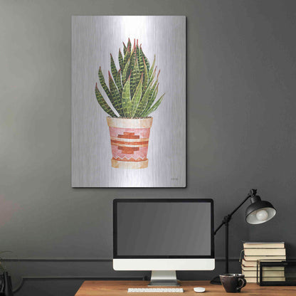 Luxe Metal Art 'Aztec Pot IV' by Cindy Jacobs, Metal Wall Art,24x36
