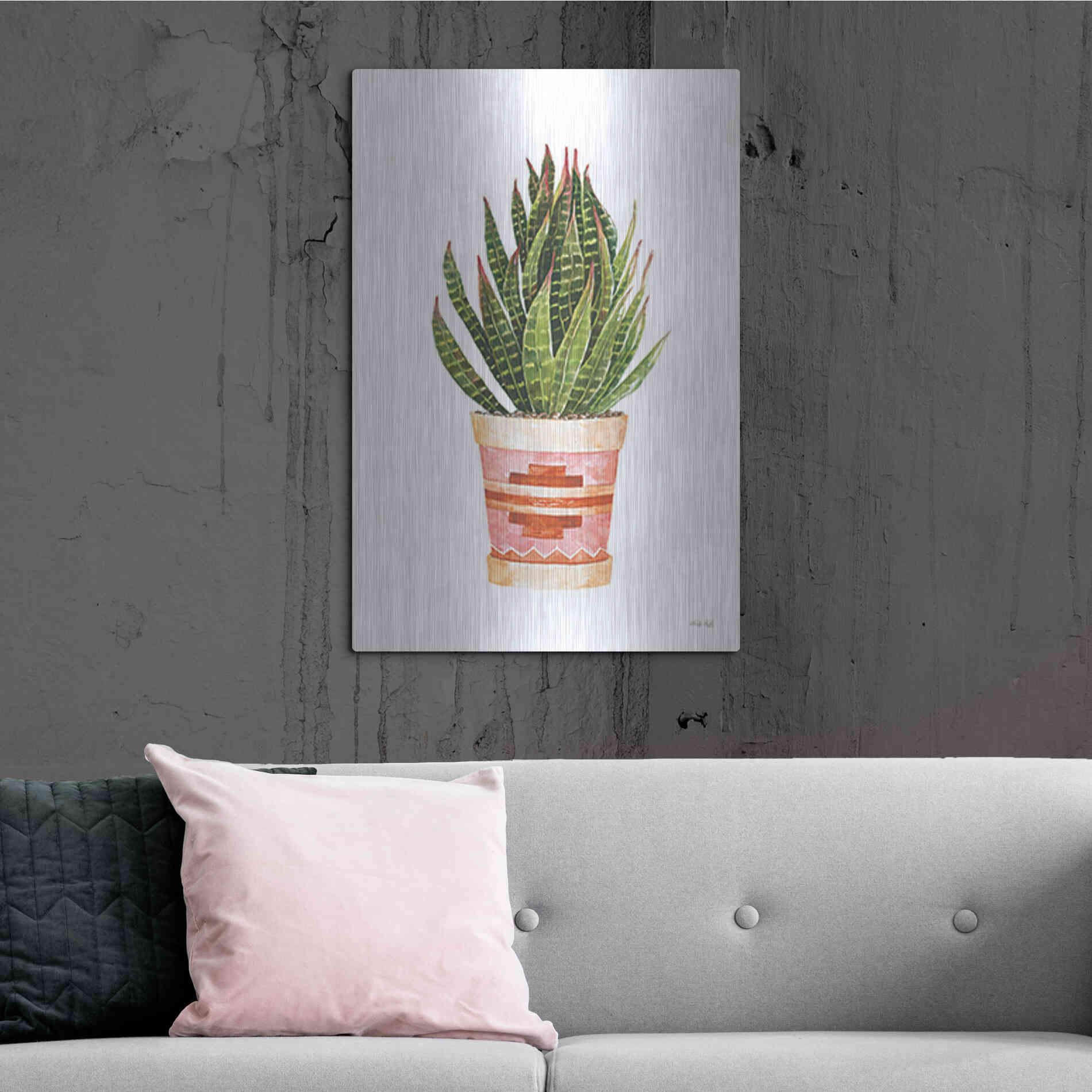 Luxe Metal Art 'Aztec Pot IV' by Cindy Jacobs, Metal Wall Art,24x36