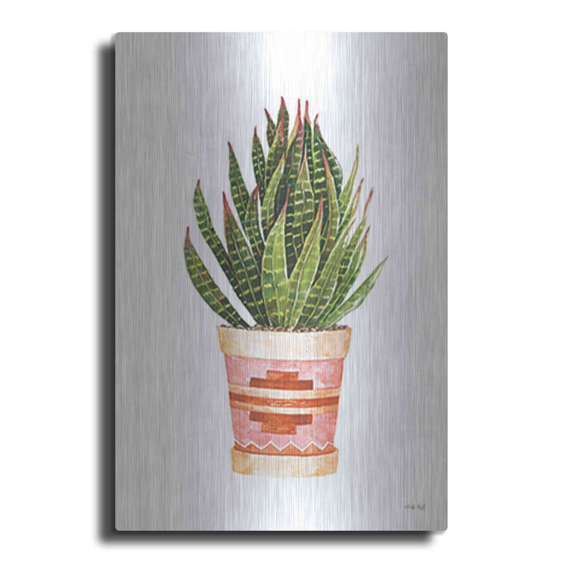 Luxe Metal Art 'Aztec Pot IV' by Cindy Jacobs, Metal Wall Art