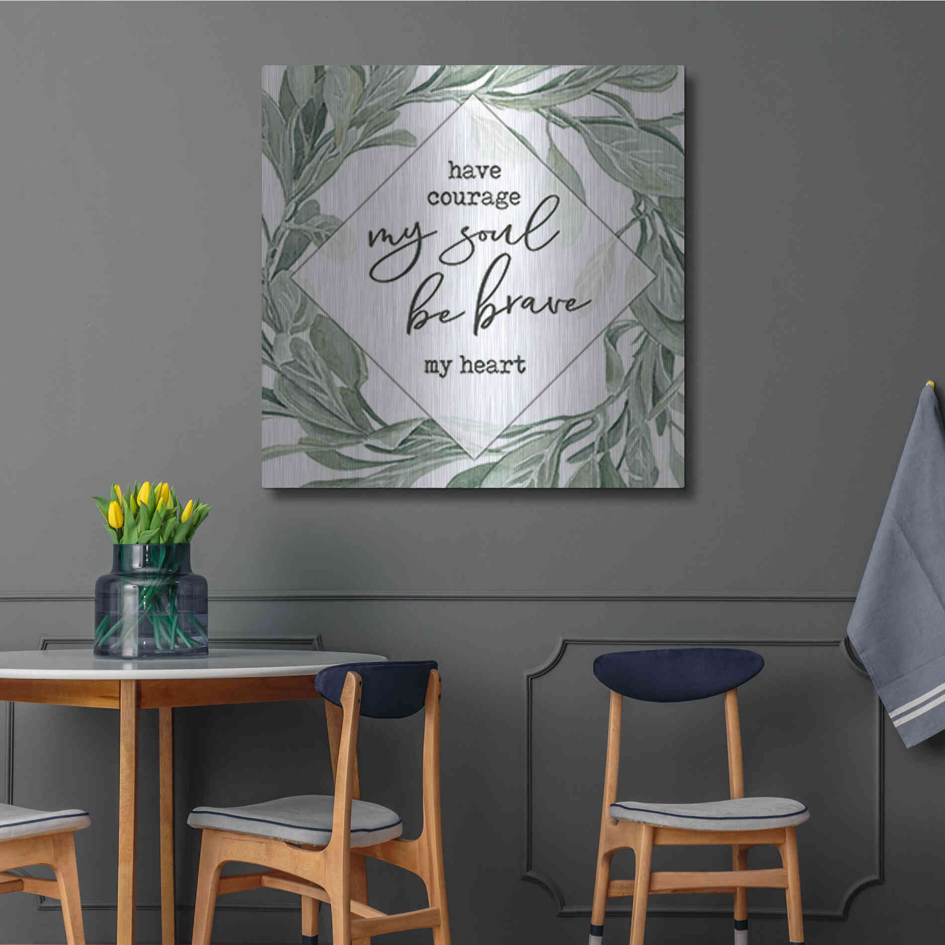 Luxe Metal Art 'Have Courage, Be Brave' by Cindy Jacobs, Metal Wall Art,36x36