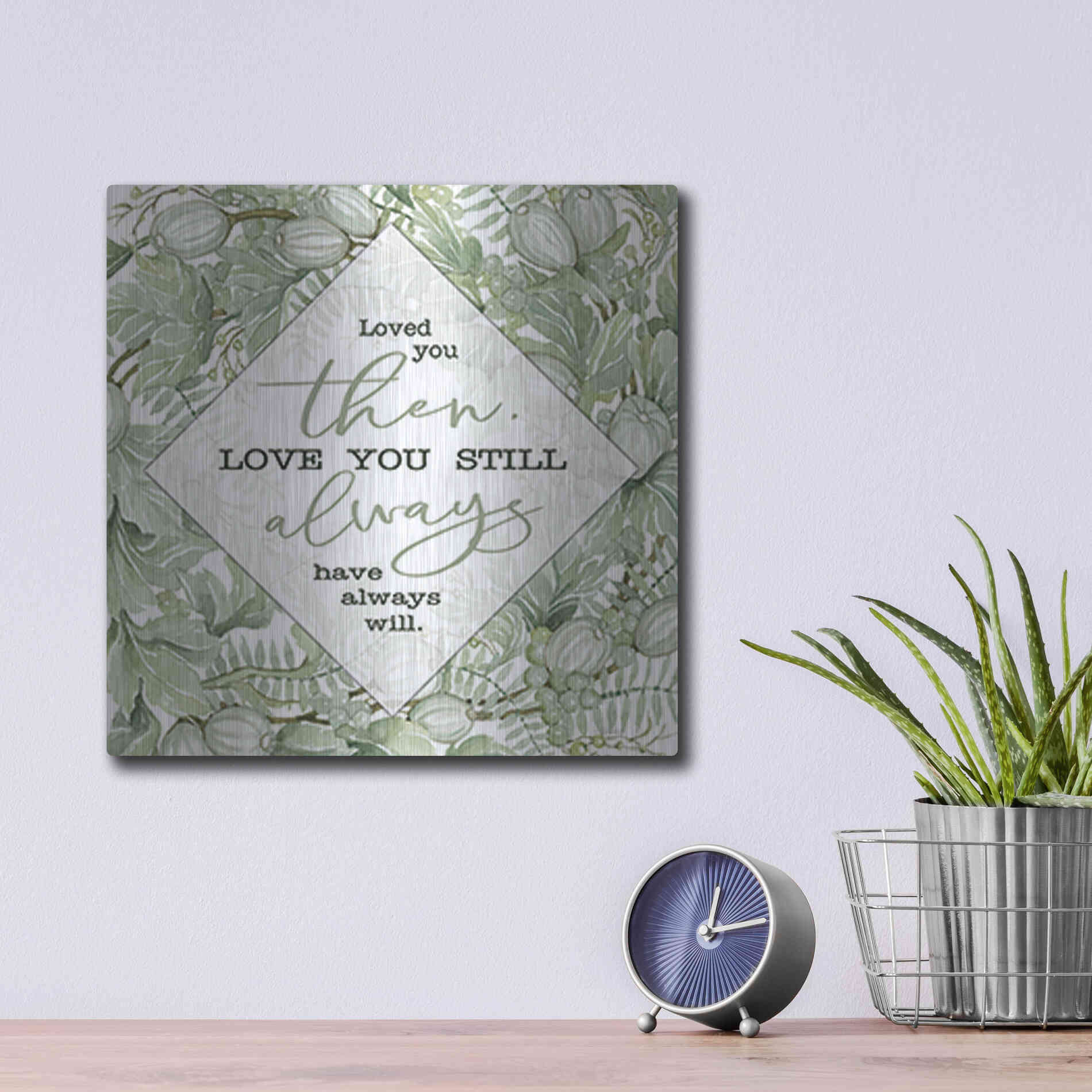 Luxe Metal Art 'Love You' by Cindy Jacobs, Metal Wall Art,12x12