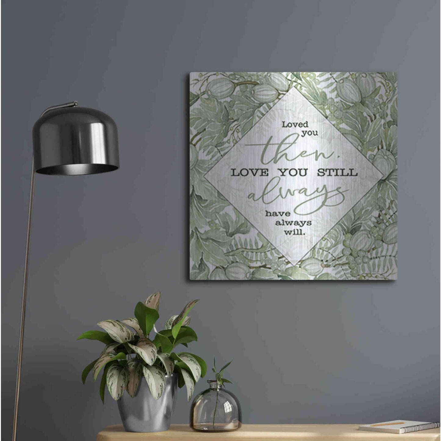 Luxe Metal Art 'Love You' by Cindy Jacobs, Metal Wall Art,24x24