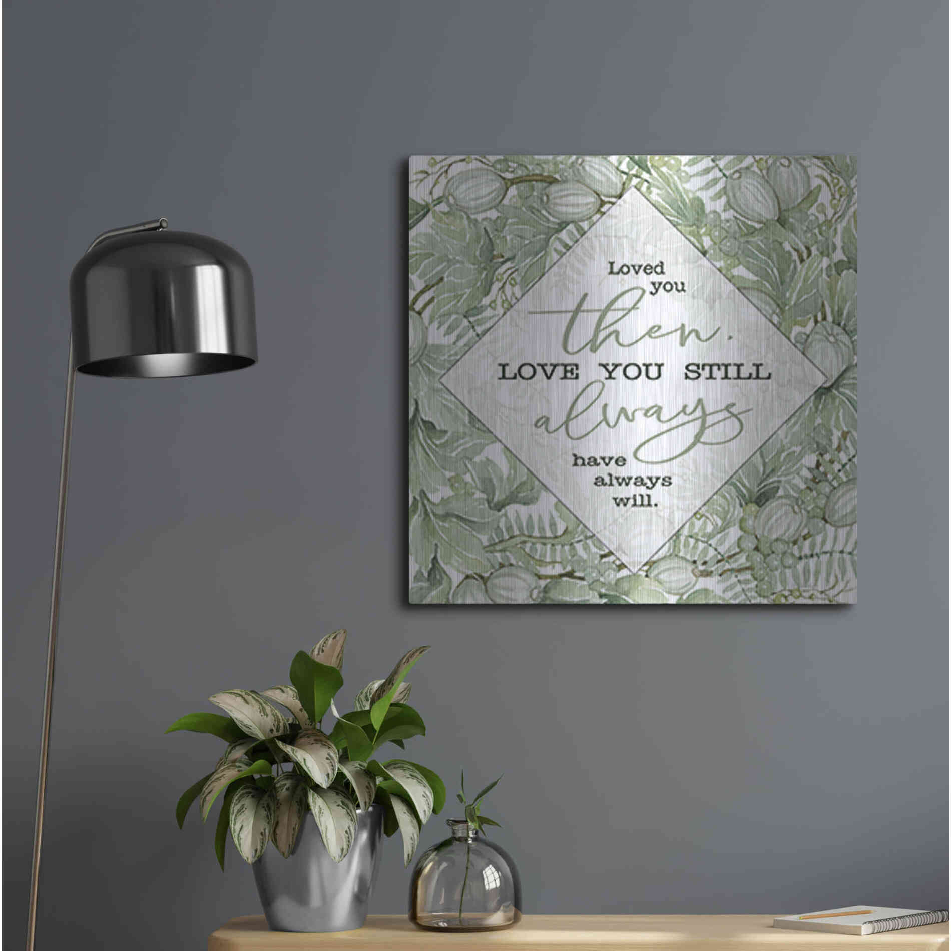 Luxe Metal Art 'Love You' by Cindy Jacobs, Metal Wall Art,24x24