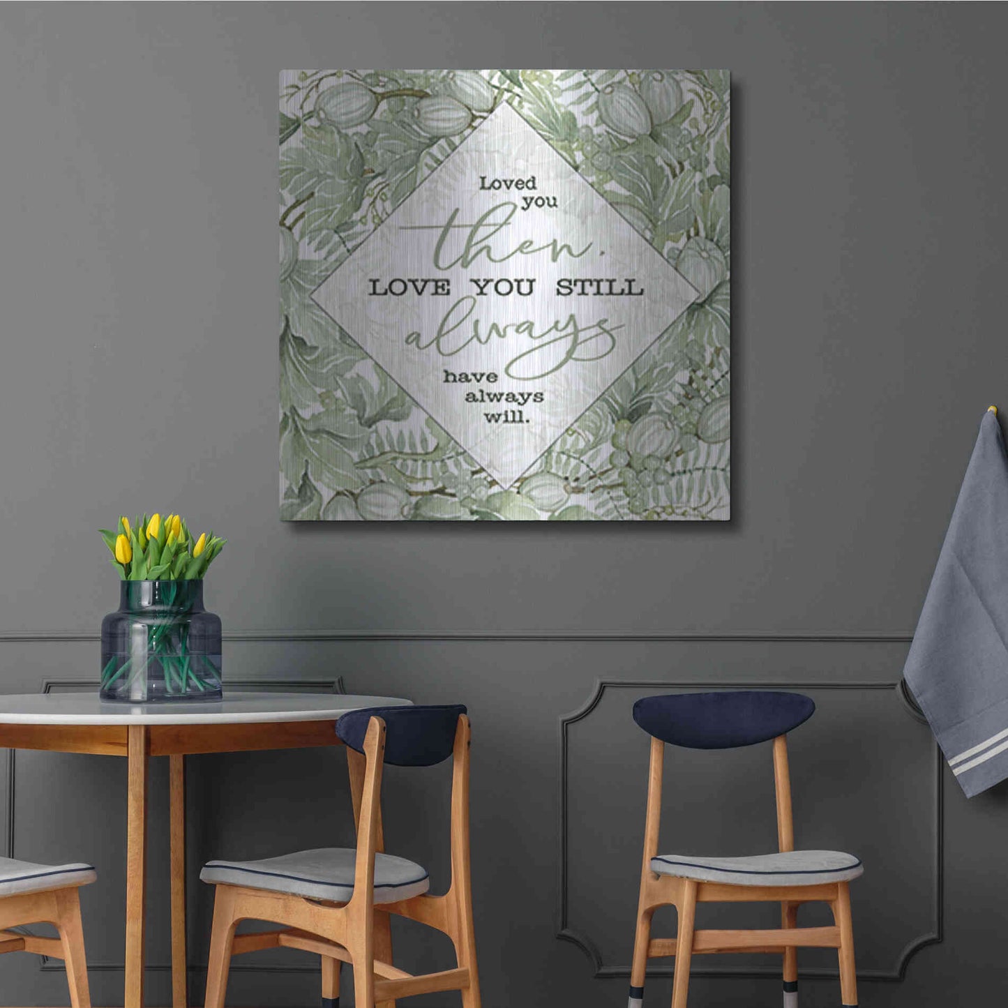 Luxe Metal Art 'Love You' by Cindy Jacobs, Metal Wall Art,36x36