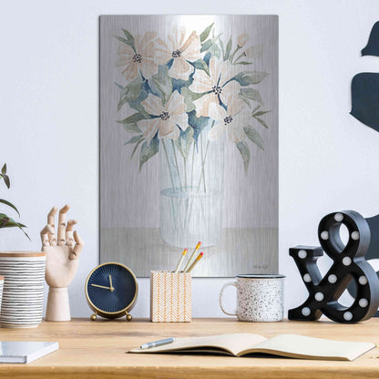 Luxe Metal Art 'Sweet Sophistication Floral I' by Cindy Jacobs, Metal Wall Art,12x16