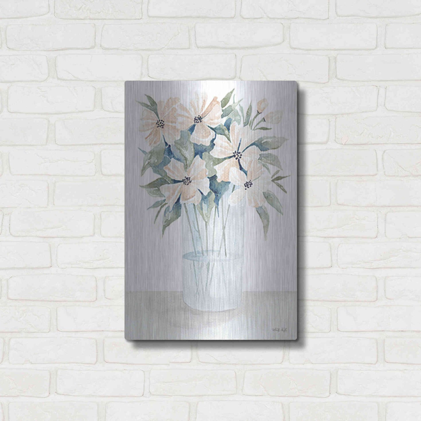 Luxe Metal Art 'Sweet Sophistication Floral I' by Cindy Jacobs, Metal Wall Art,16x24