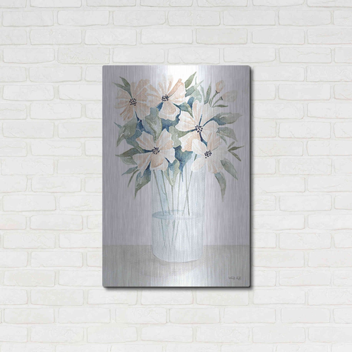 Luxe Metal Art 'Sweet Sophistication Floral I' by Cindy Jacobs, Metal Wall Art,24x36