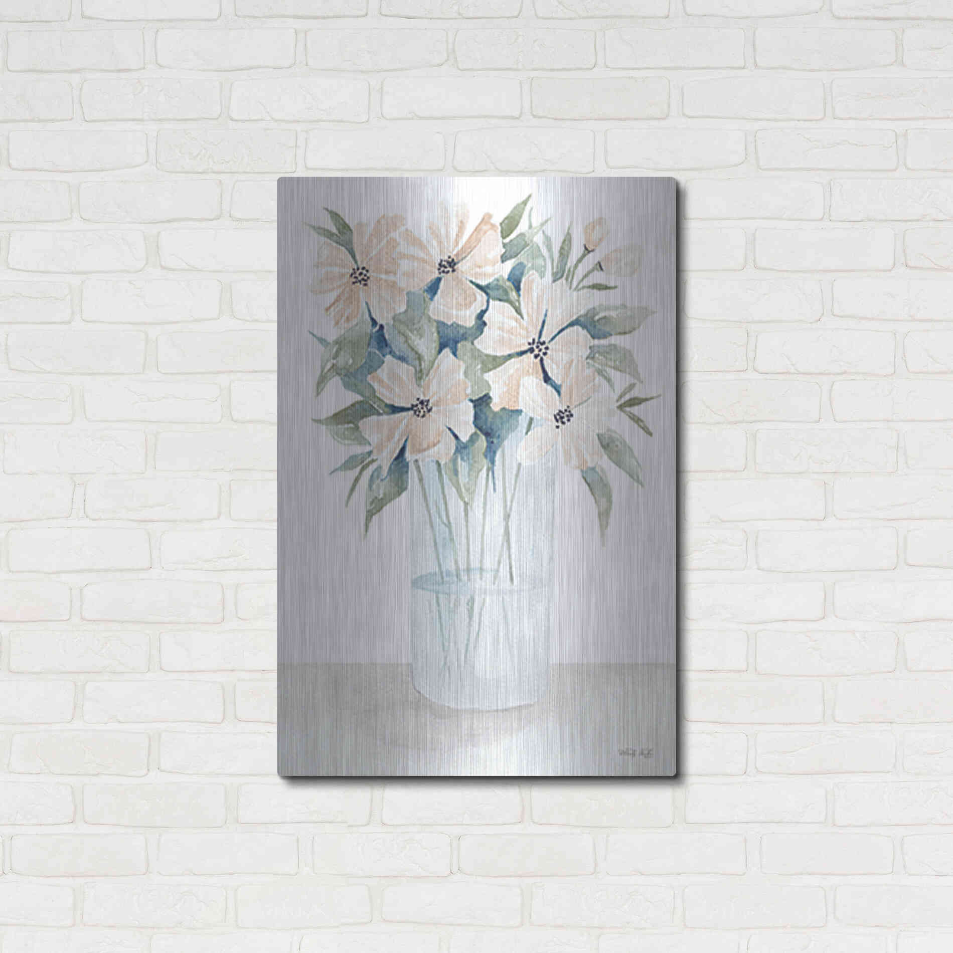Luxe Metal Art 'Sweet Sophistication Floral I' by Cindy Jacobs, Metal Wall Art,24x36