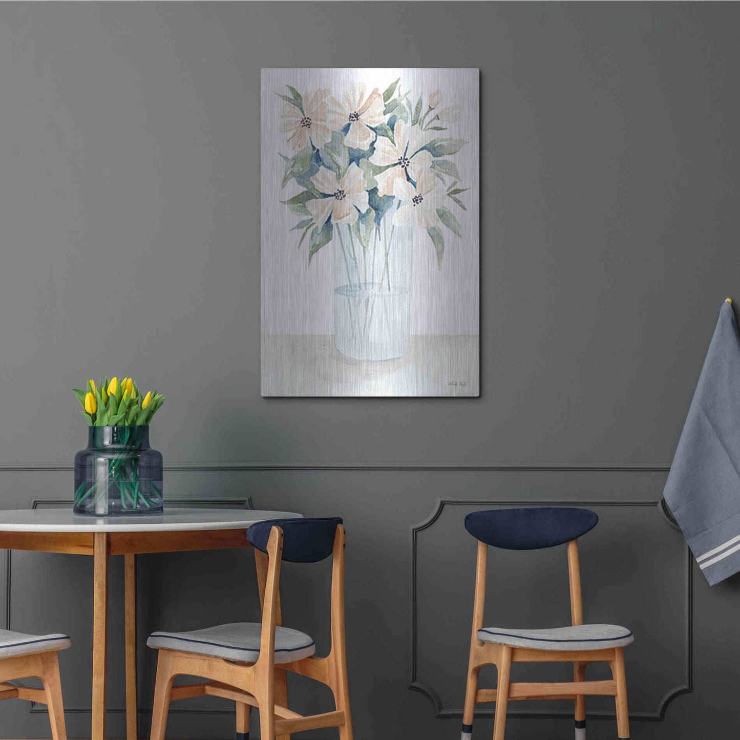Luxe Metal Art 'Sweet Sophistication Floral I' by Cindy Jacobs, Metal Wall Art,24x36