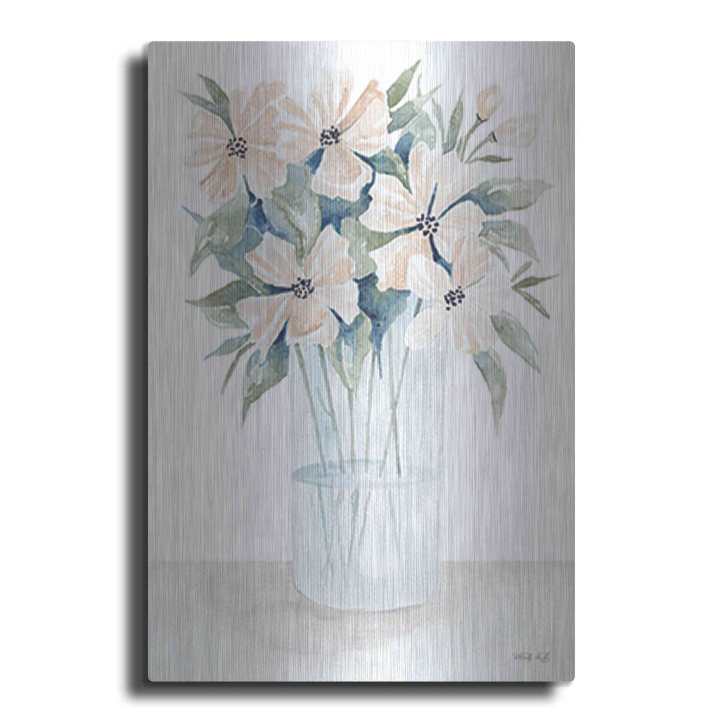 Luxe Metal Art 'Sweet Sophistication Floral I' by Cindy Jacobs, Metal Wall Art