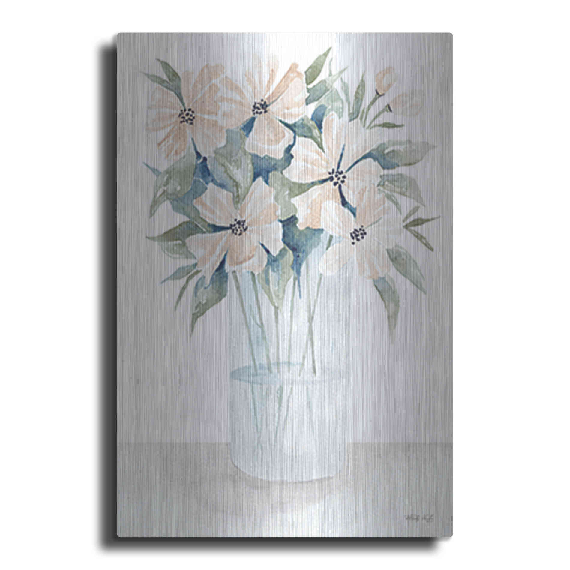 Luxe Metal Art 'Sweet Sophistication Floral I' by Cindy Jacobs, Metal Wall Art