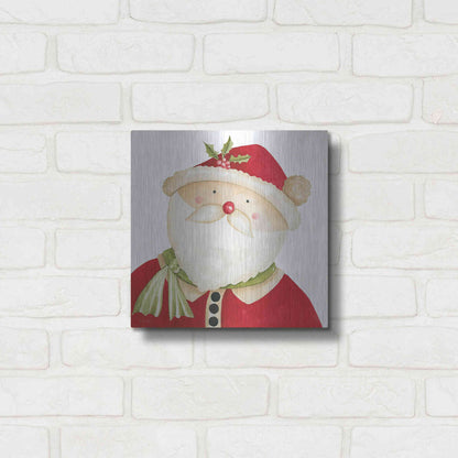 Luxe Metal Art 'Mr. Claus' by Cindy Jacobs, Metal Wall Art,12x12