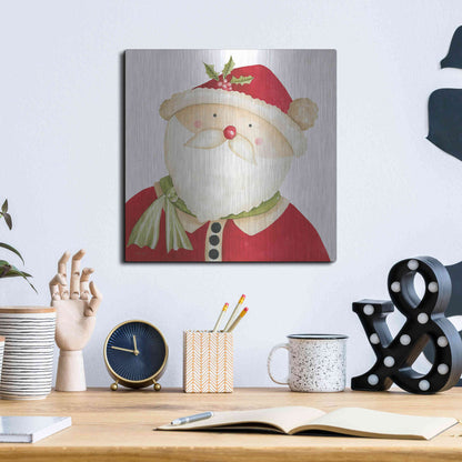 Luxe Metal Art 'Mr. Claus' by Cindy Jacobs, Metal Wall Art,12x12