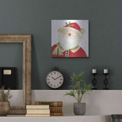 Luxe Metal Art 'Mr. Claus' by Cindy Jacobs, Metal Wall Art,12x12