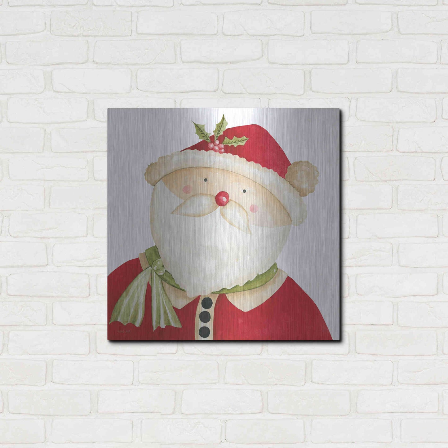 Luxe Metal Art 'Mr. Claus' by Cindy Jacobs, Metal Wall Art,24x24