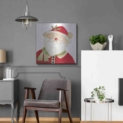 Luxe Metal Art 'Mr. Claus' by Cindy Jacobs, Metal Wall Art,24x24