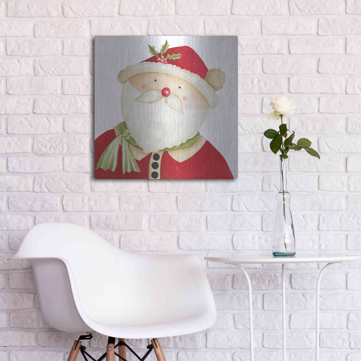 Luxe Metal Art 'Mr. Claus' by Cindy Jacobs, Metal Wall Art,24x24