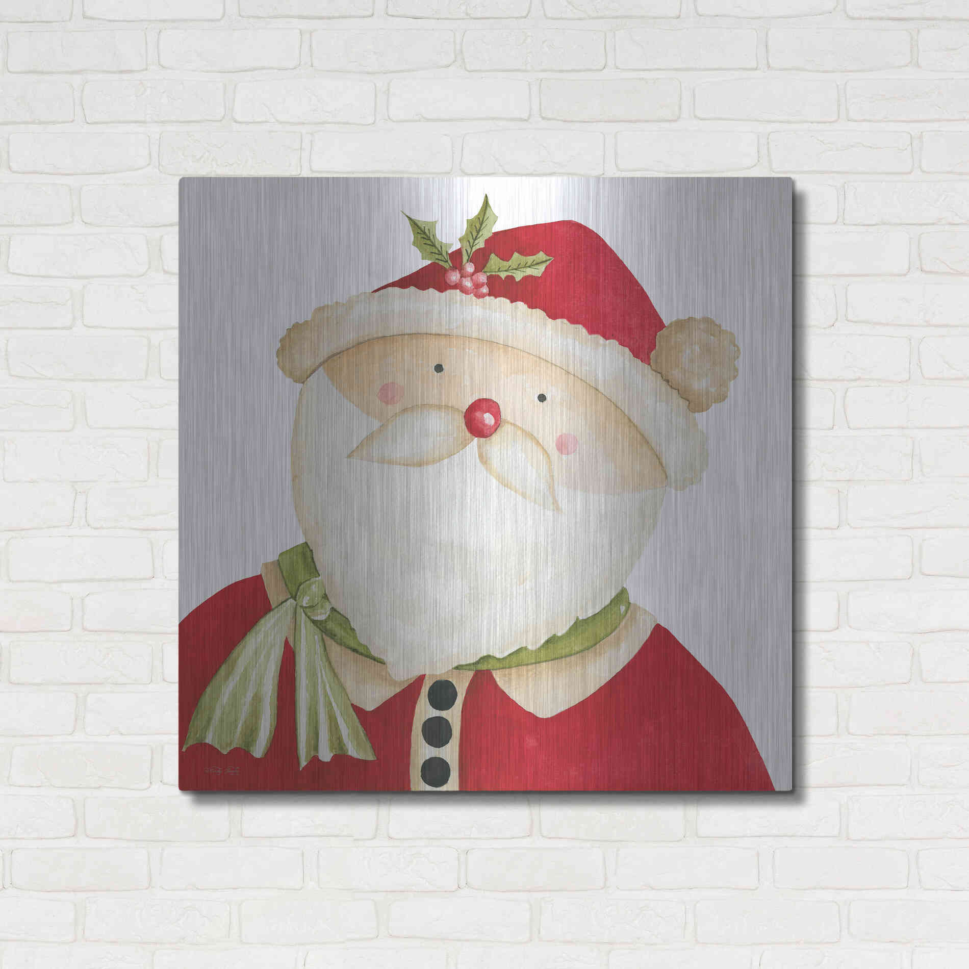 Luxe Metal Art 'Mr. Claus' by Cindy Jacobs, Metal Wall Art,36x36