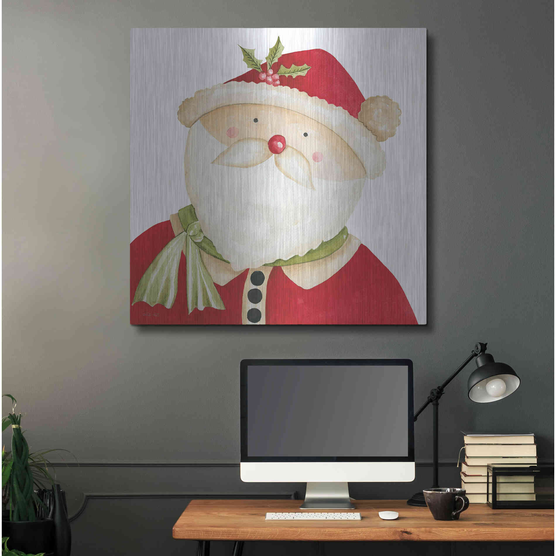 Luxe Metal Art 'Mr. Claus' by Cindy Jacobs, Metal Wall Art,36x36