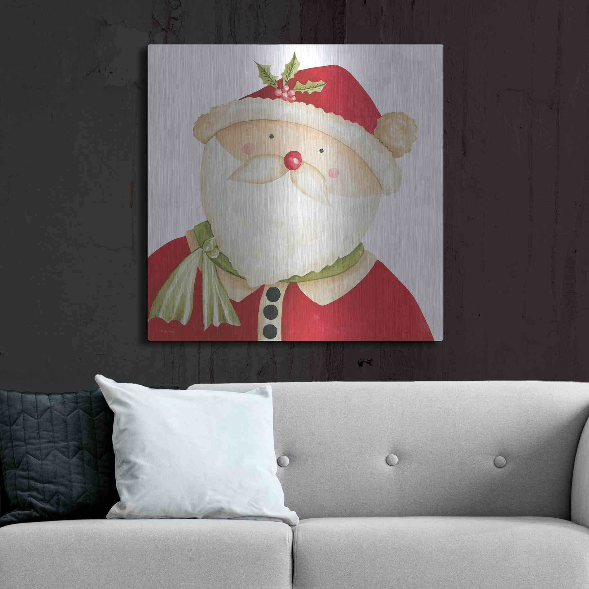 Luxe Metal Art 'Mr. Claus' by Cindy Jacobs, Metal Wall Art,36x36