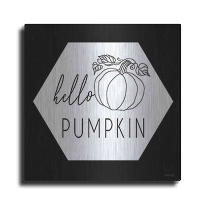 Luxe Metal Art 'Hello Pumpkin Hexagon' by Cindy Jacobs, Metal Wall Art