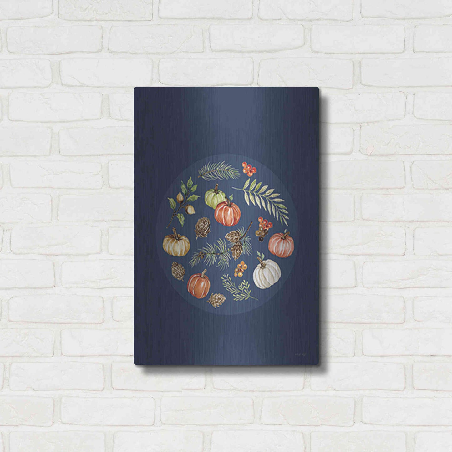 Luxe Metal Art 'Fall Ornament' by Cindy Jacobs, Metal Wall Art,16x24