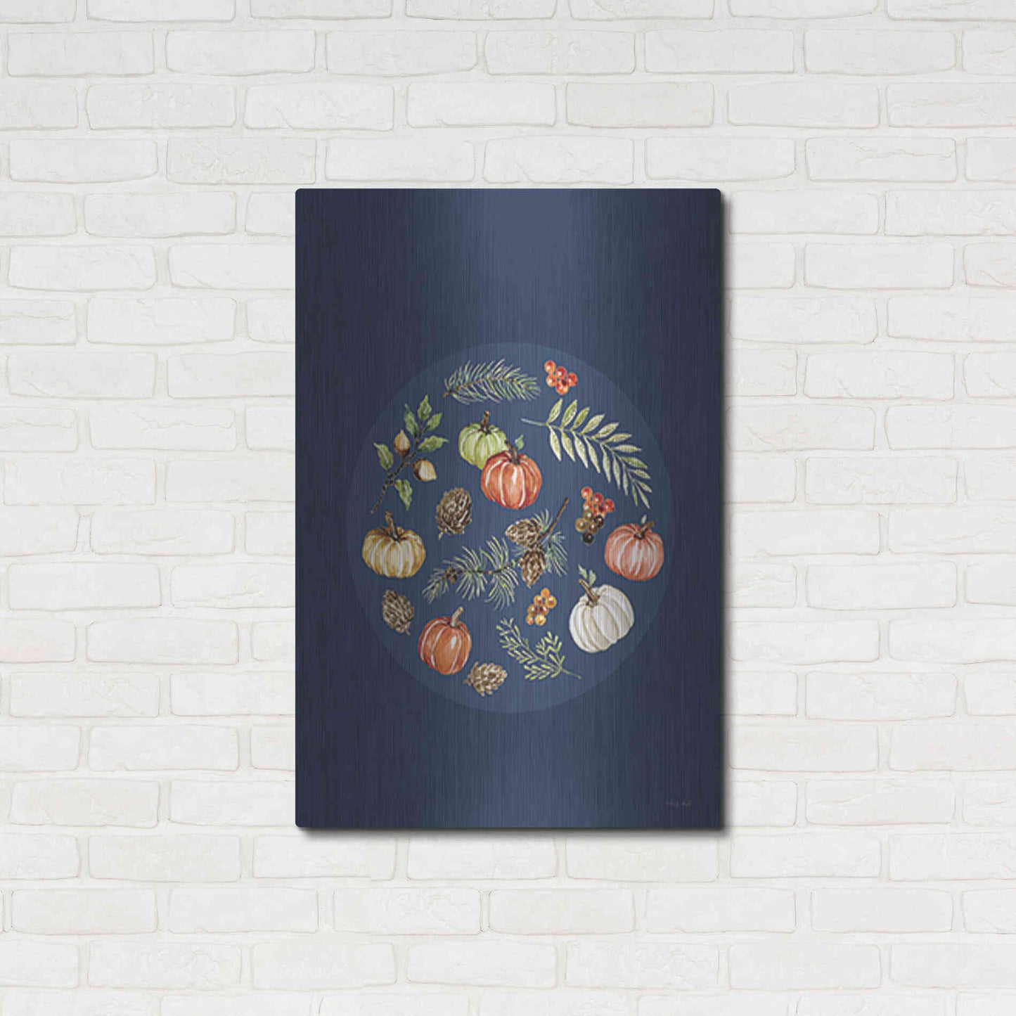 Luxe Metal Art 'Fall Ornament' by Cindy Jacobs, Metal Wall Art,24x36