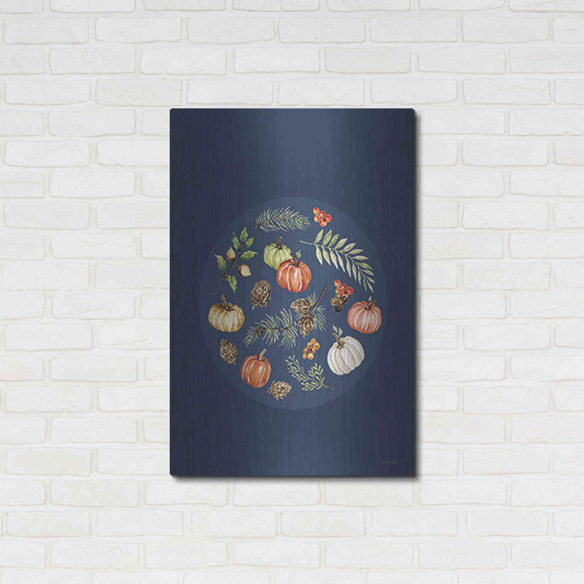 Luxe Metal Art 'Fall Ornament' by Cindy Jacobs, Metal Wall Art,24x36