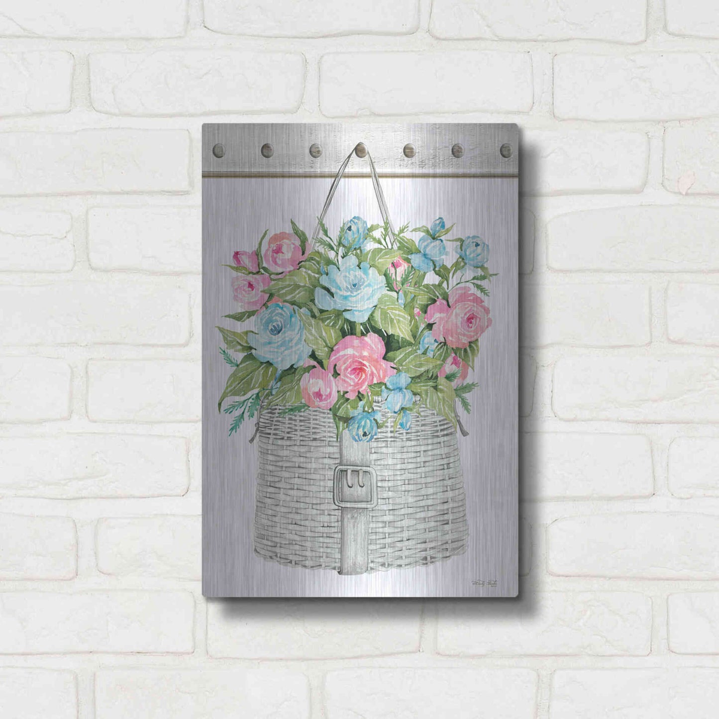 Luxe Metal Art 'Floral Pop I' by Cindy Jacobs, Metal Wall Art,12x16