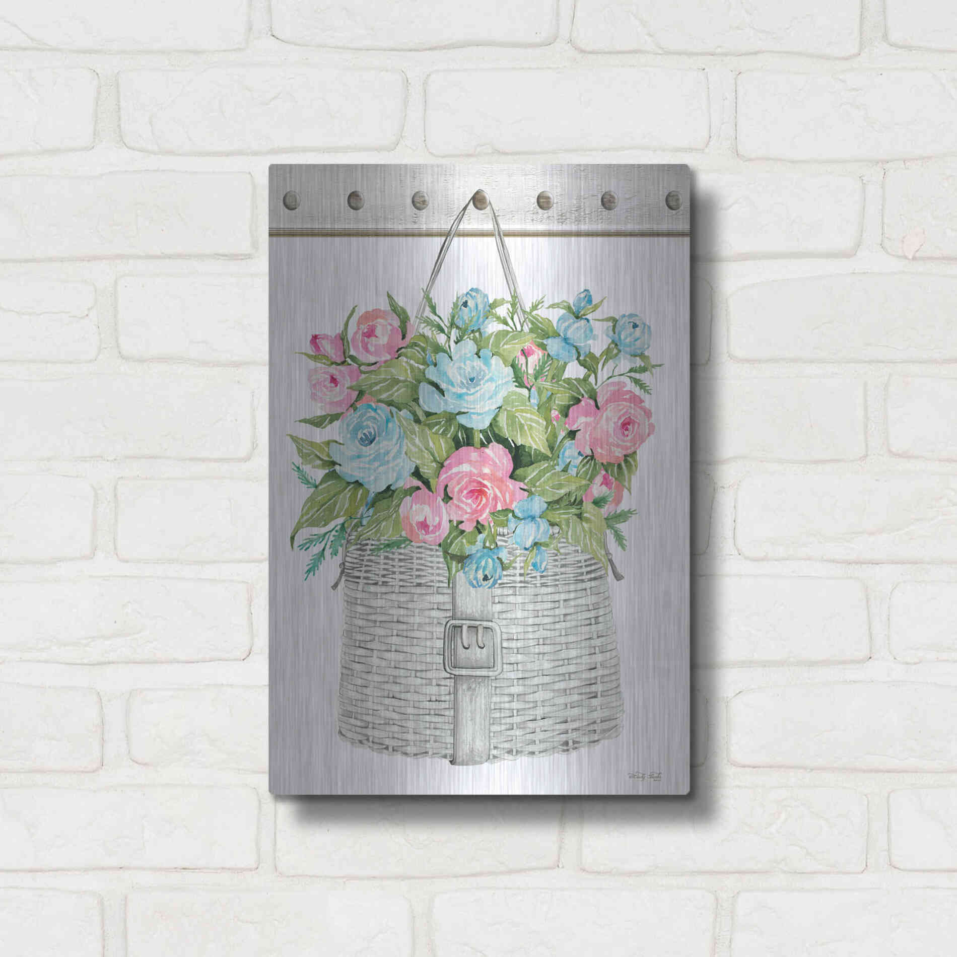 Luxe Metal Art 'Floral Pop I' by Cindy Jacobs, Metal Wall Art,12x16