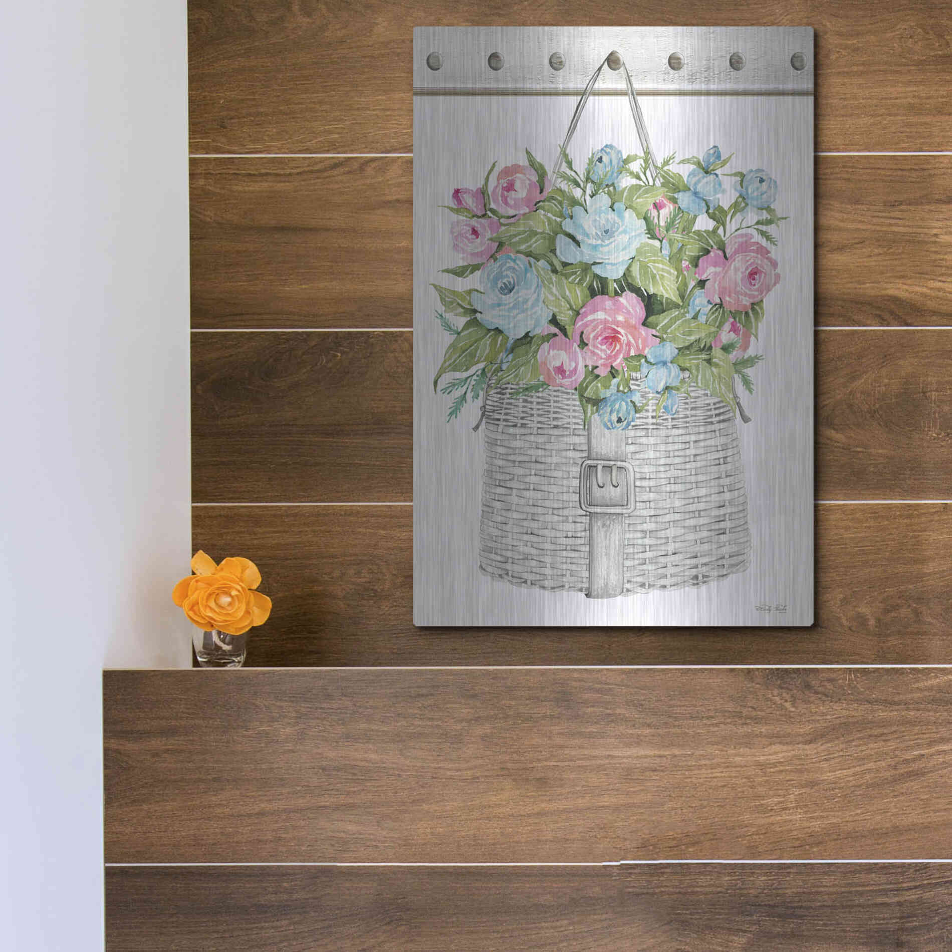 Luxe Metal Art 'Floral Pop I' by Cindy Jacobs, Metal Wall Art,12x16