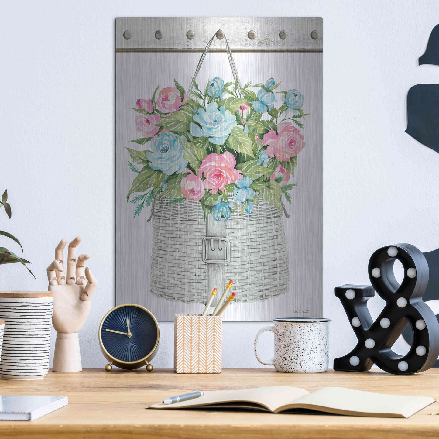 Luxe Metal Art 'Floral Pop I' by Cindy Jacobs, Metal Wall Art,12x16