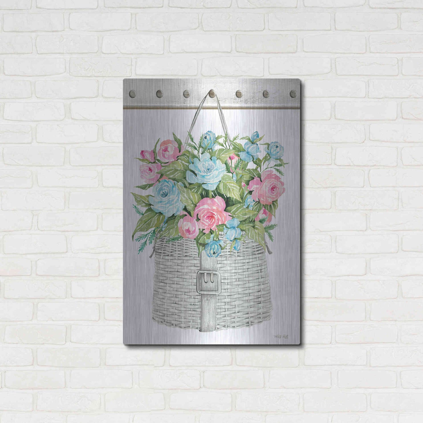 Luxe Metal Art 'Floral Pop I' by Cindy Jacobs, Metal Wall Art,24x36