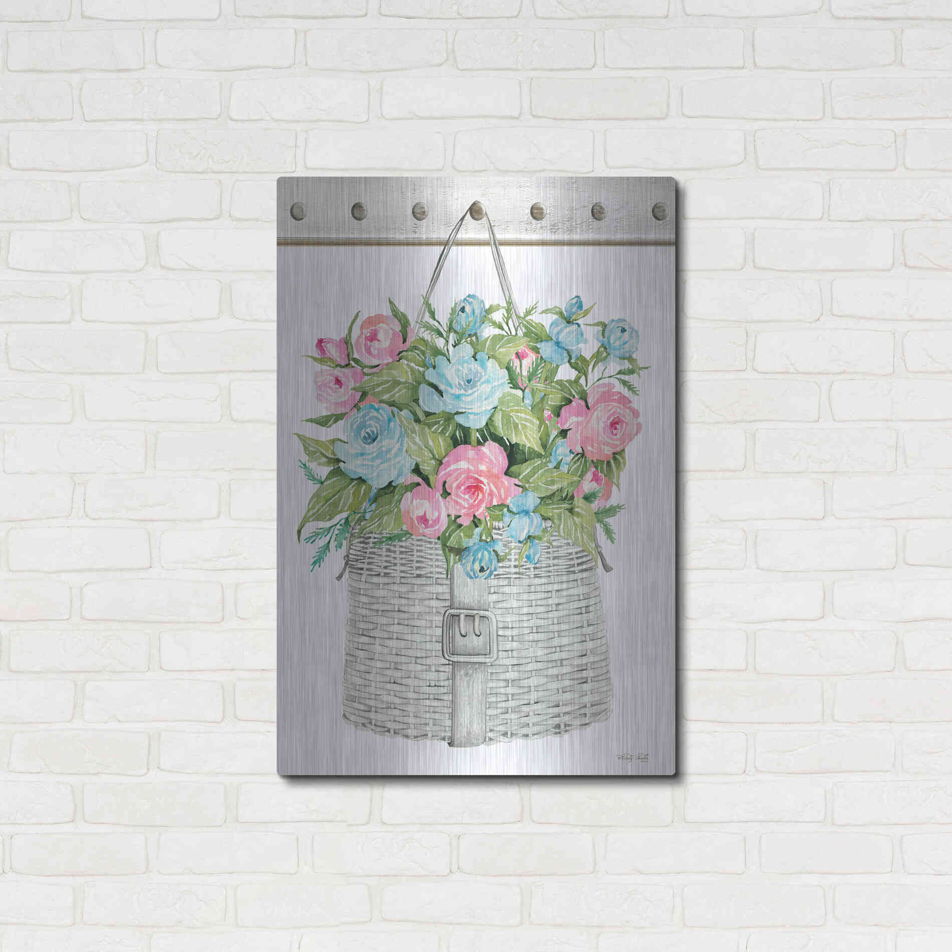 Luxe Metal Art 'Floral Pop I' by Cindy Jacobs, Metal Wall Art,24x36