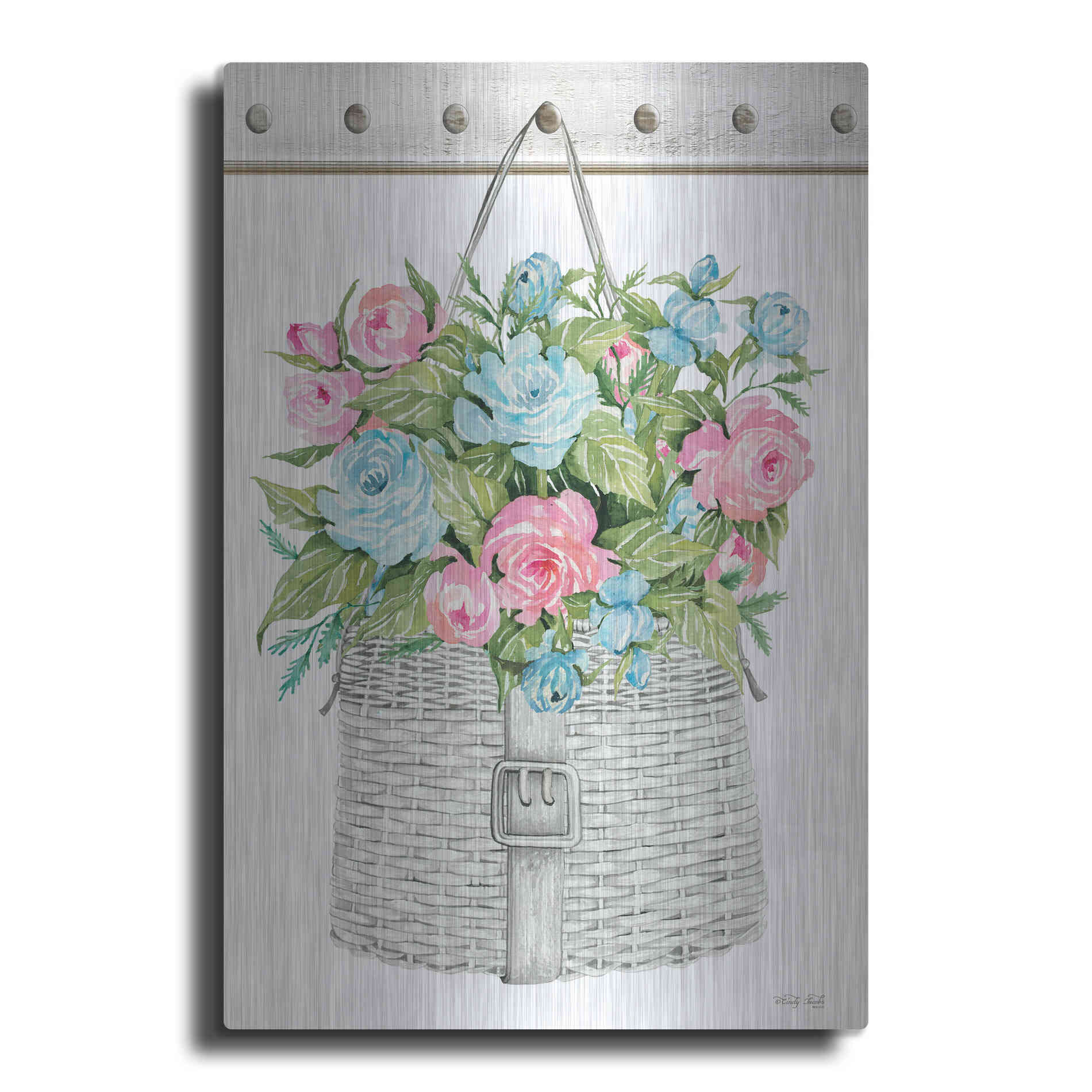 Luxe Metal Art 'Floral Pop I' by Cindy Jacobs, Metal Wall Art